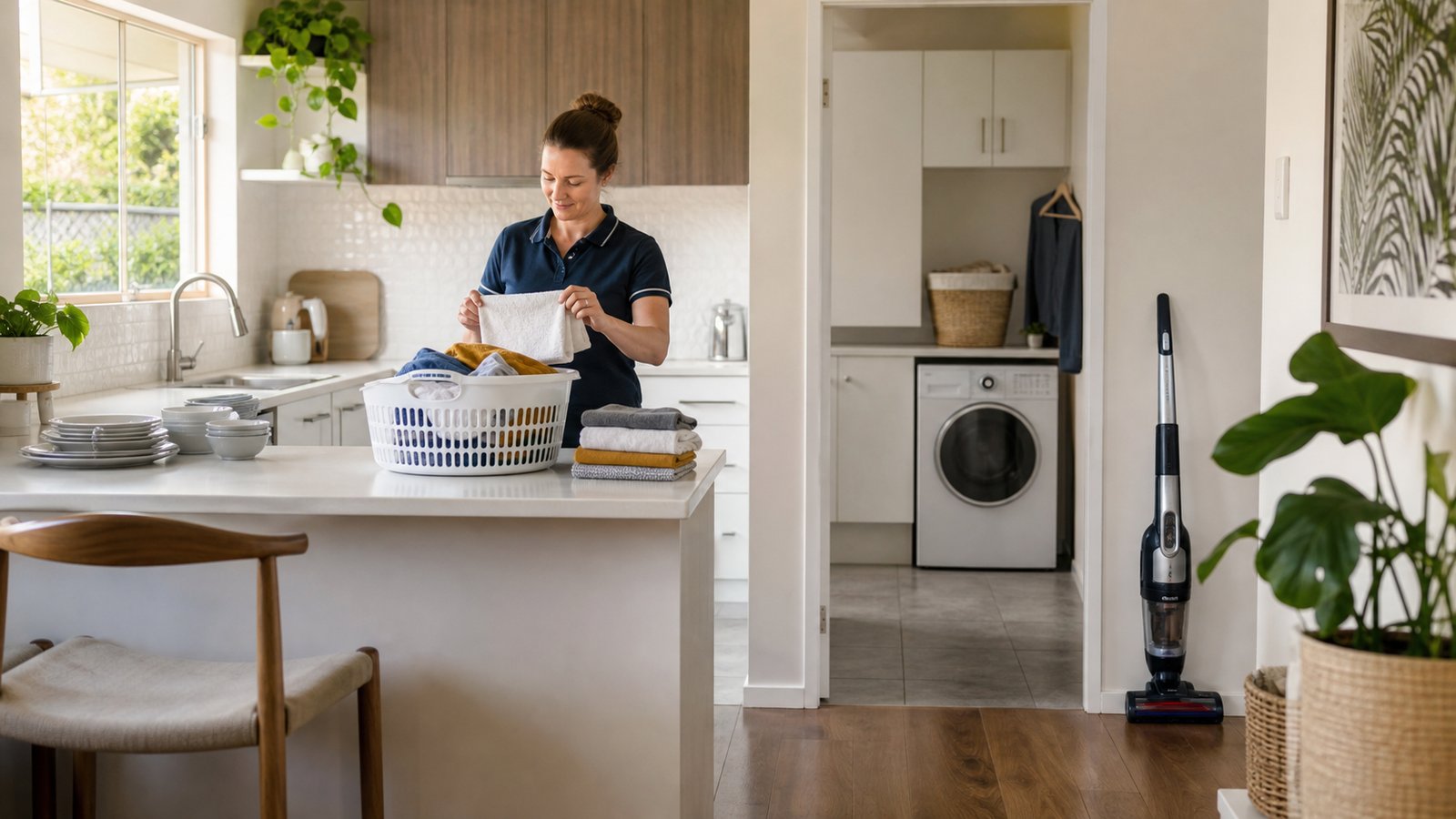 Overview of NDIS household tasks support including cleaning, laundry and meal preparation in a participant's home
